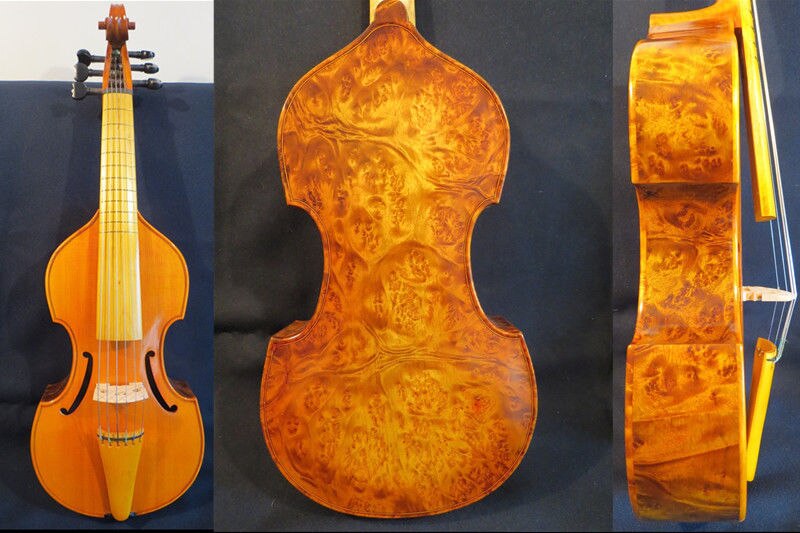 SONG Brand Concert Maestro bird's eye 6 strings 14 3/8" viola da gamba #13070
