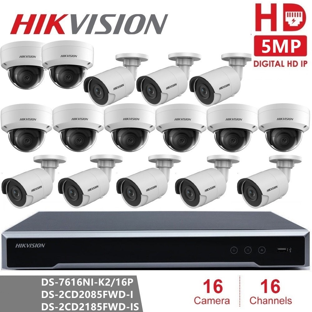 Hikvision 16CH 8MP 4K POE NVR Kit CCTV Camera System 8MP Outdoor Security IP Camera P2P Video Surveillance System Set HDD option