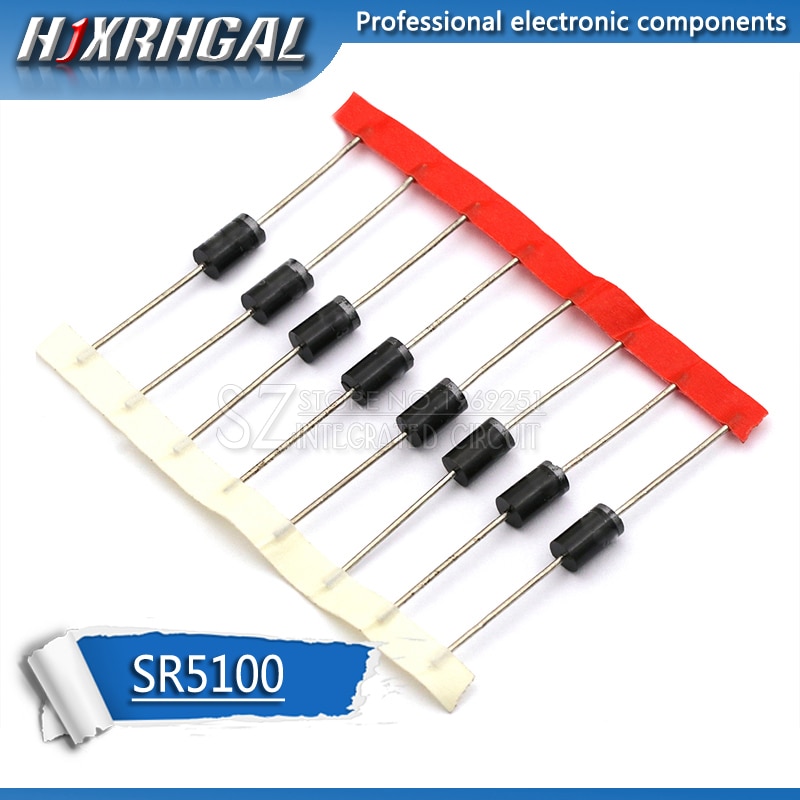 10PCS schottky diode SR5100 5A/ 100V DO -27 SB5100 hjxrhgal