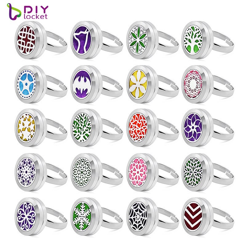20mm Stainless Steel Adjustable Essential Oil Diffuser Ring With Free Pads CB216-240
