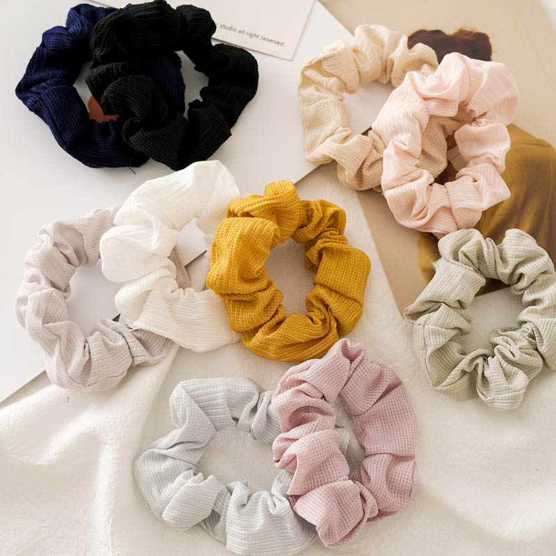 2020 New Women Wrinkle/Velvet Scrunchie Elastic Hair Bands Korean Hair Rope Ponytail Holder Girls Hair Ties Accessories Headwear