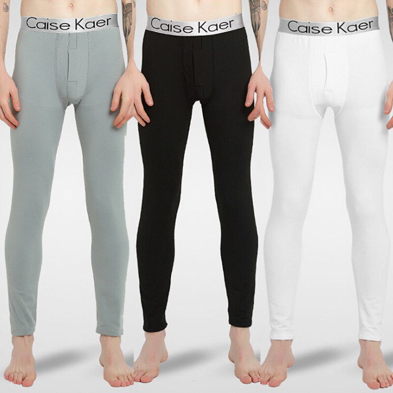 New solid high waist casual Winter Men Warmer Underwear Bottom Thermal Long Johns Pants Cotton Bottoms Underwear Underpants