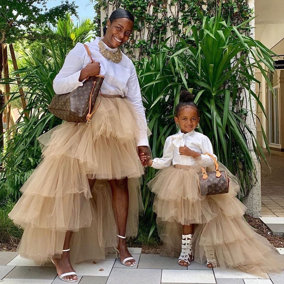 Chic Cute Champagne Ruffles High Low Little Girl Party Skirts Puffy Tiered Tutu Flower Girls Dress Custom Made