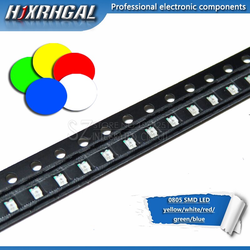 1pcs 0805 SMD LED diodes light yellow red green blue White new and original hjxrhgal