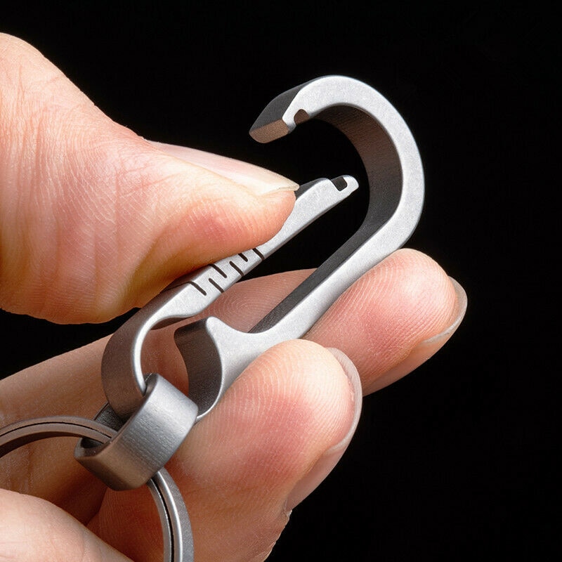 Titanium Alloy DIY Keychains Car Key Waist Blue /Gray Keychain Pendant Hanging 45mm Practical High Load Capacity 25KG