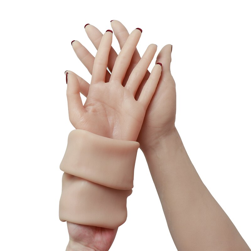 Crossdressing Silicone Female Realistic Skin Hands Fake Arms for Crossdresser Shemale Masquerade Fetish Transgender Halloween