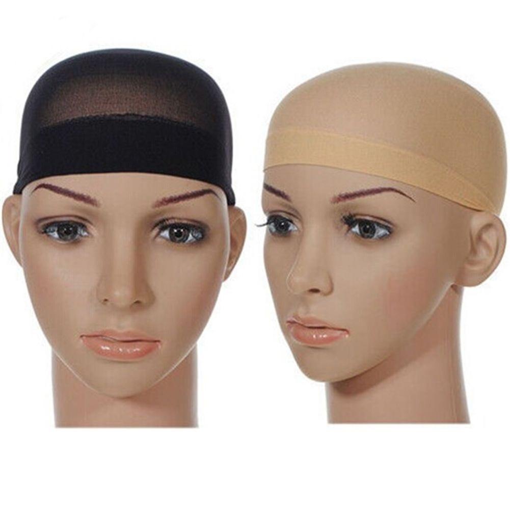 2Pcs Unisex Stretchable Wig Liner Cap Hair Net Elastic Mesh Hairpiece Accessory High Elastic Skin-friendly Hairdressing Tool