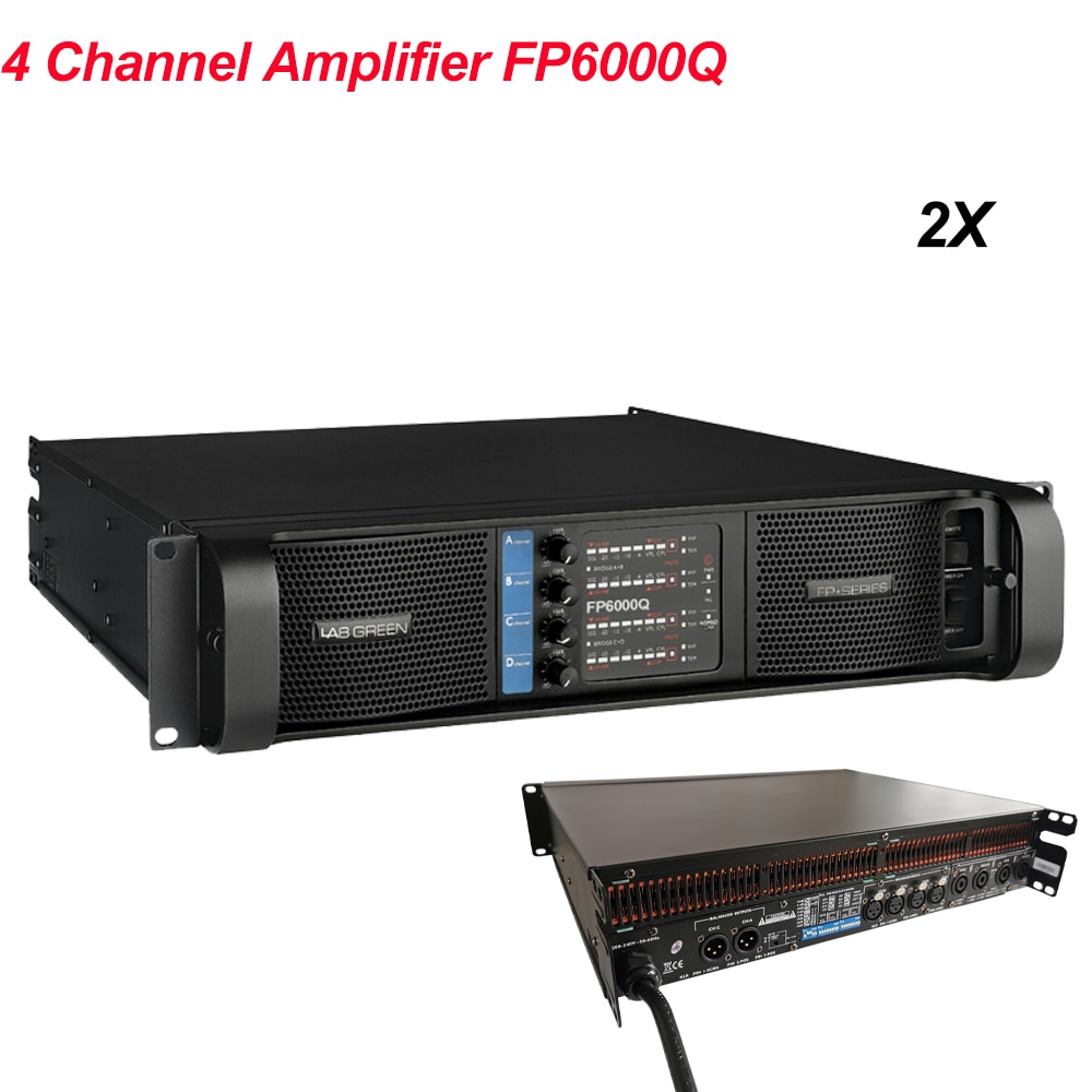 2Pcs/Lot High Performance FP6000Q Sound Aound Amplifier 4x700Watts 4 Channel PA Speakers Lab Gruppen For DJ Disco KTV Equipment