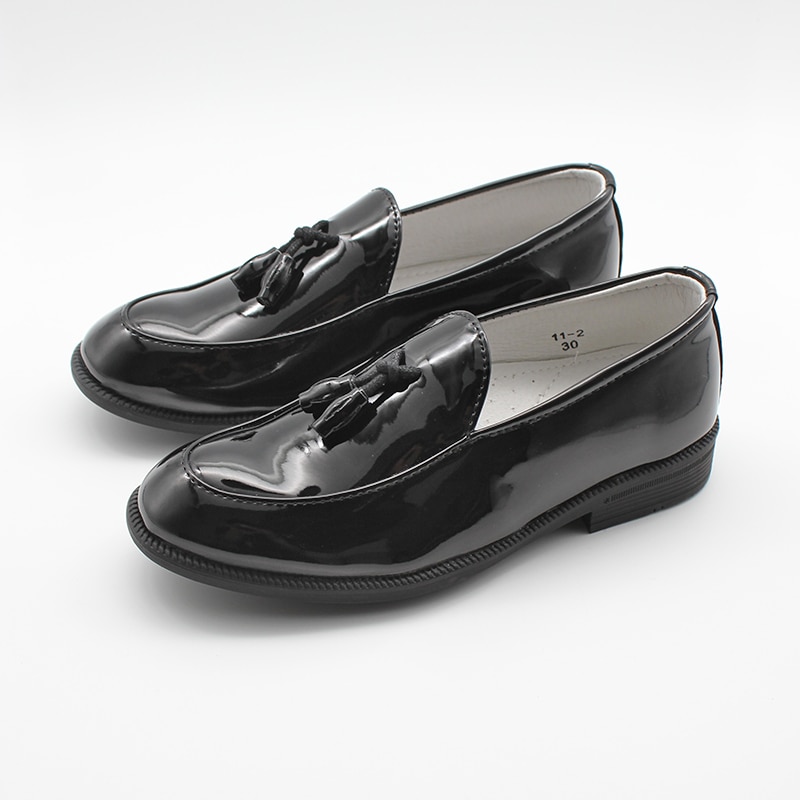 Boys Shoes Slip On Formal Patent Faux Leather Loafers Kids Dress Shoes Tassel Wedding Shoe Baby Boy Shoes Infant Sneake 20-38