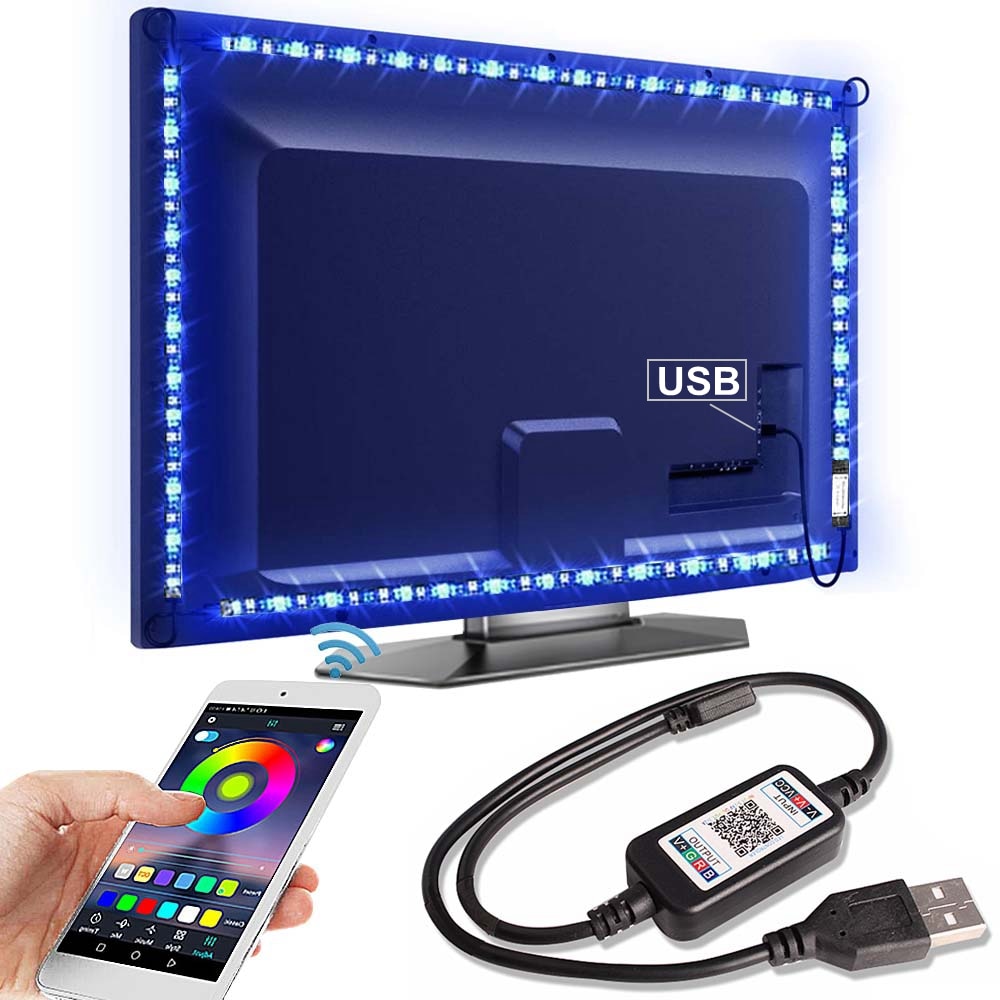 Bluetooth RGB LED Strip Light SMD5050 5M 1M 2M 3M 4M 0.5M Diode Tape Flexible Neon Ledstrip Ribbon LED Strip USB 5V TV Backlight
