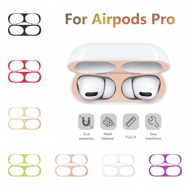 Ultra Thin Skin Protective Cover Metal Film Sticker Iron Shavings Dust Guard For AirPods Pro Dust-proof Protective Film Air pods