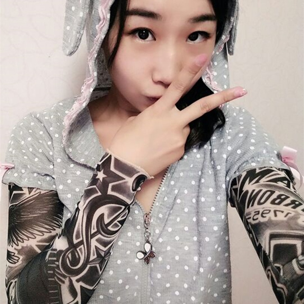1PC Cycling Outdoor Tattoo Sleeve 3D Tattoo Printed Arm Warmer UV Protection Bike Bicycle Sleeves Ridding Arm Protection Sleeves