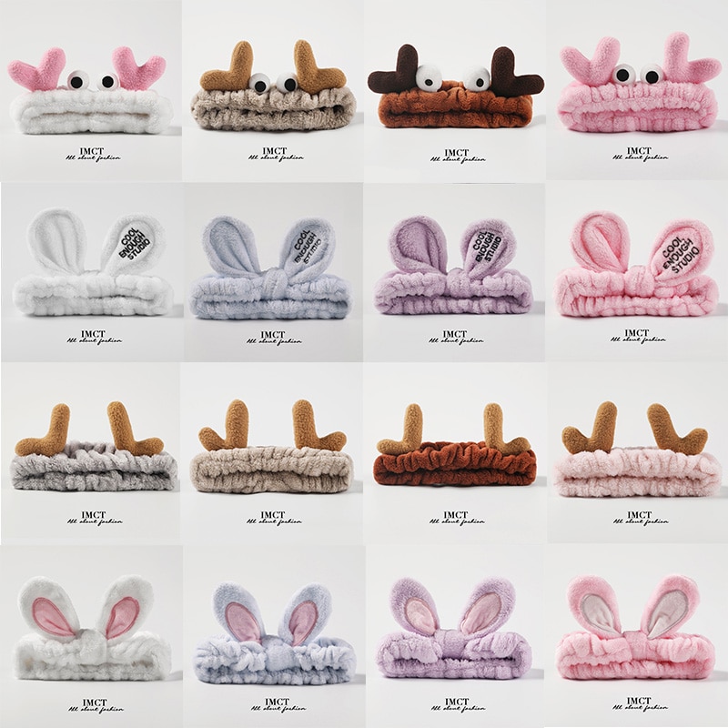 2019 Fashion Women Big Ears Antler Comfortable Wash Face Hair Accessories Bathe Hair Holder Elastic Headband Girls Hairbands