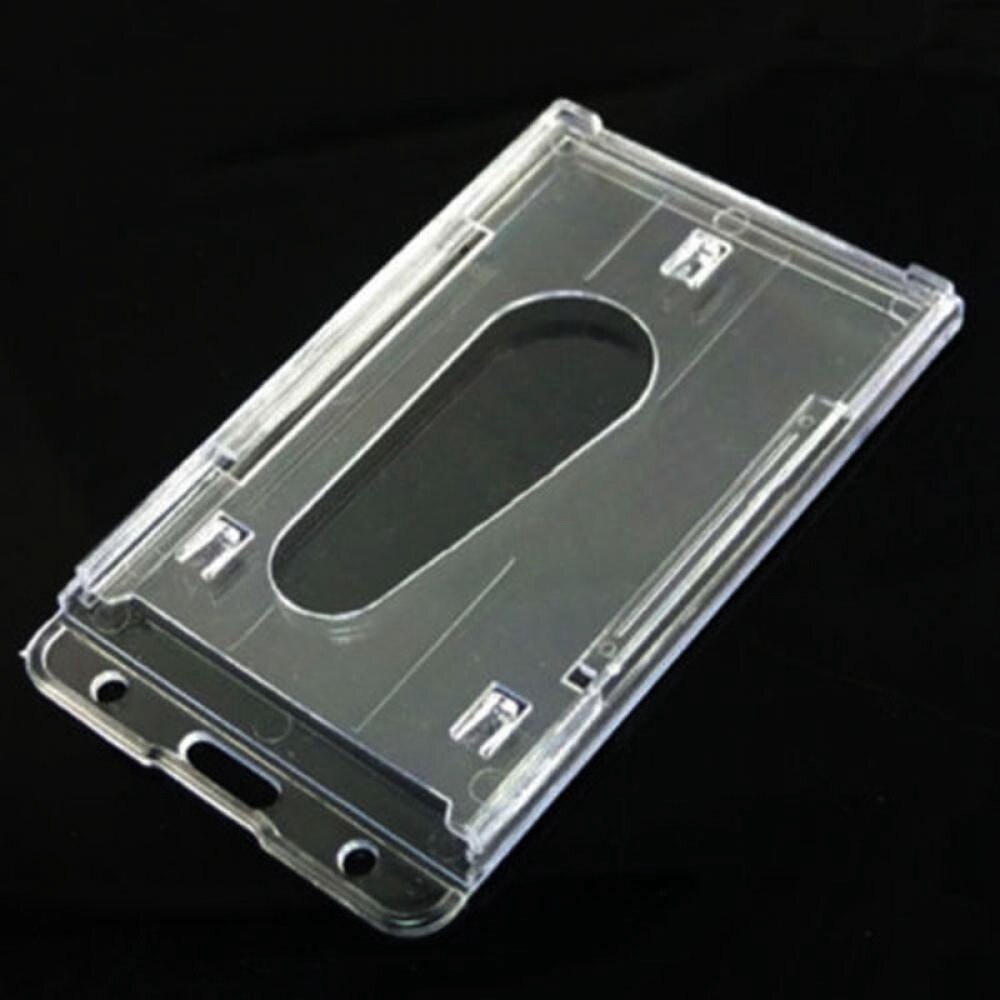 1Pcs Transparent Acrylic ID Card Holders Work ID Plastic Protect Case School Office Supplies Card Set Durable Protect Bags