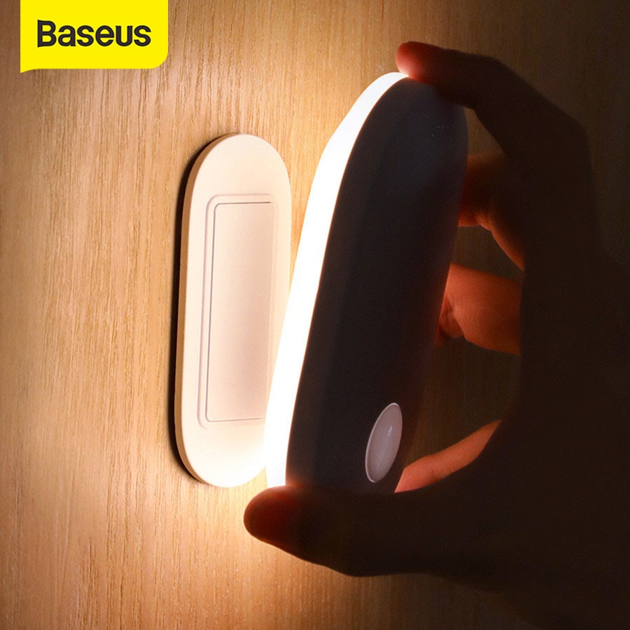 Baseus Magnetic Night Light Human Body Induction Night Light Led Lamp Rechargeable Body Automatic Induction Lamp Wall Light