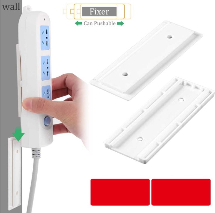 Seamless Punch Free Plug Sticker Holder Wall Fixer Power Strip Holders Storage Sockets Wall Holders Shelf Stand Holder Plug Hook