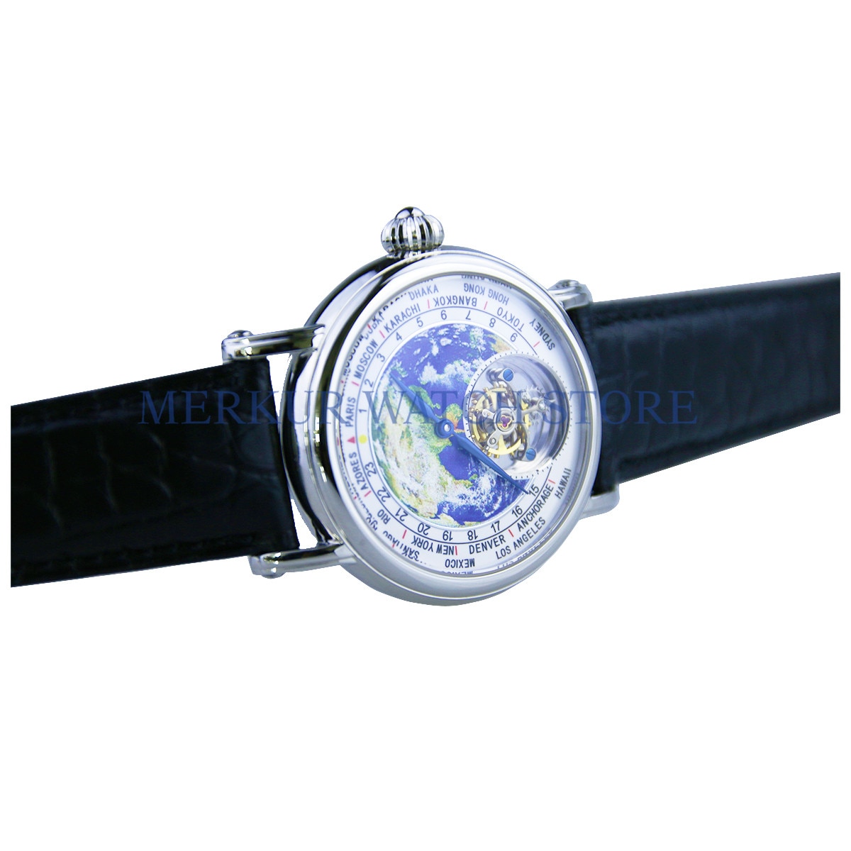 BOND Mens Mechanical TianJin ST8000 Tourbillon Movement Dress Watch Earth