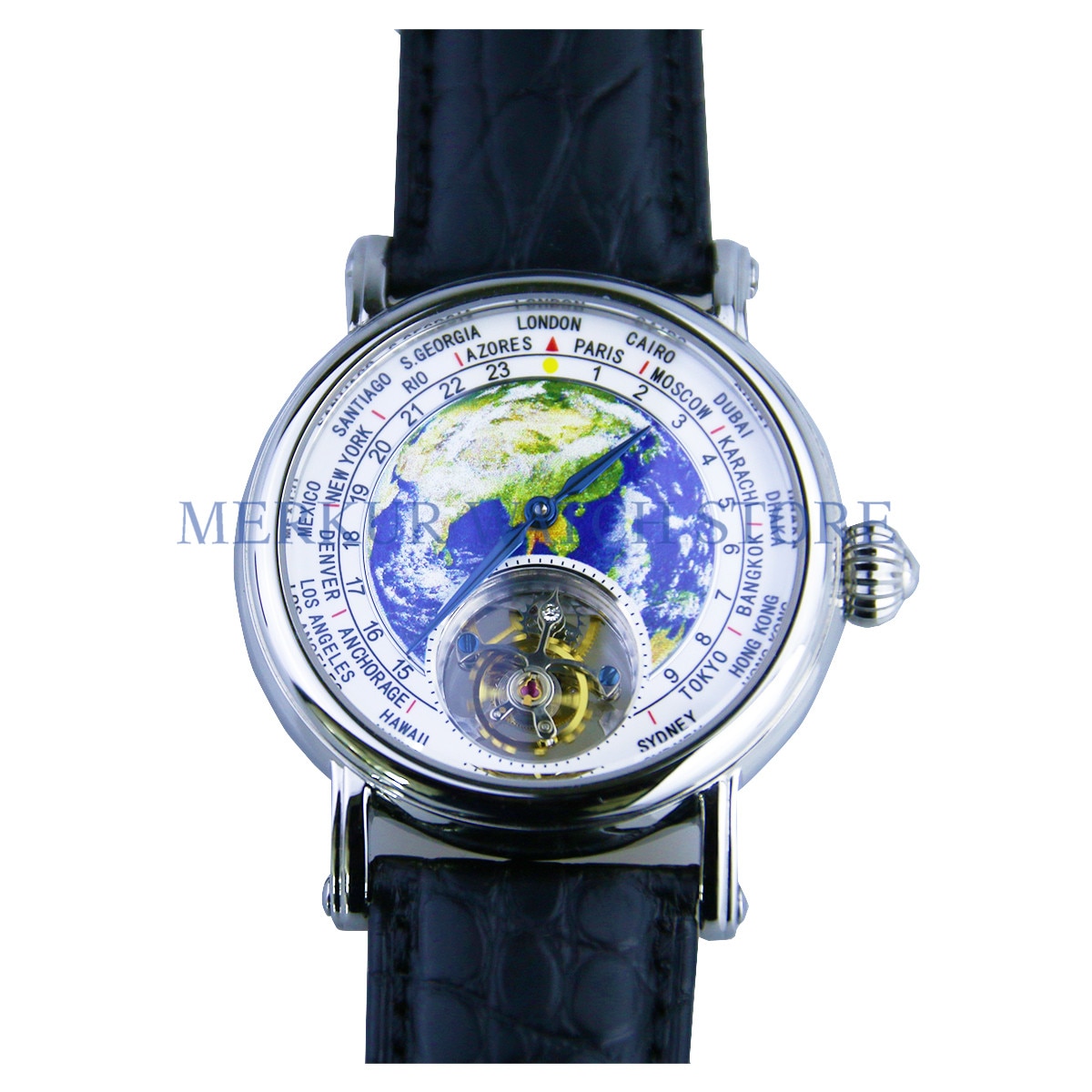 AD30 BOND Mens Mechanical TianJin ST8000 Tourbillon Movement Dress Watch Earth