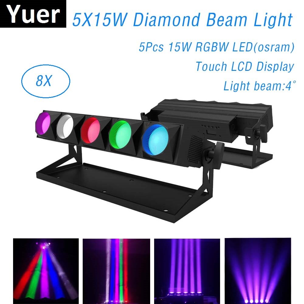 LED Wash Wall 5X15W RGBW 4IN1 Stage Lighting Effect Indoor and Outdoor Beam Light For Disco Light Music Wedding Party Events