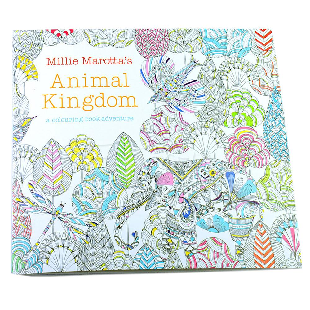 Newest Children Adult Animal Kingdom Treasure Hunt Coloring Painting Book