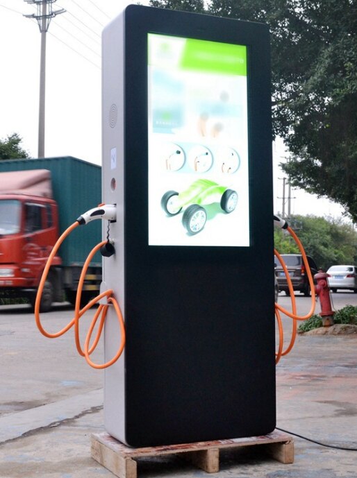 43 50 55 inch outdoor iP65 ad digital kiosk lcd display Multimedia advertising screen monitorwith charging pile function