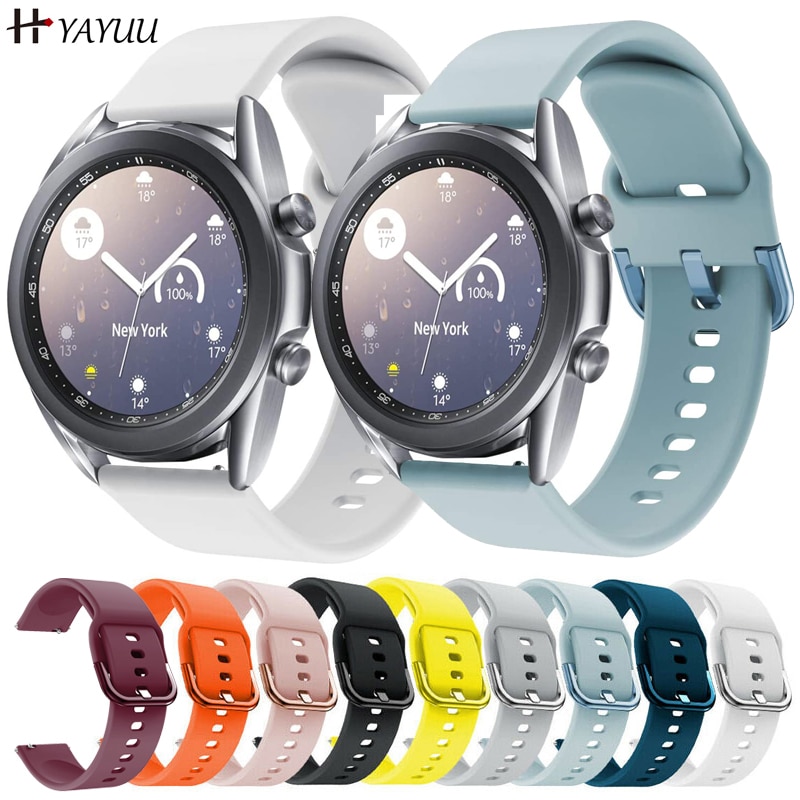 YAYUU 20mm 22mm Silicone Watch Band For Samsung Galaxy Watch 3 41mm 45mm/Galaxy Active 2 40mm 44mm/Gear S3/Amazfit Bip Bracelet