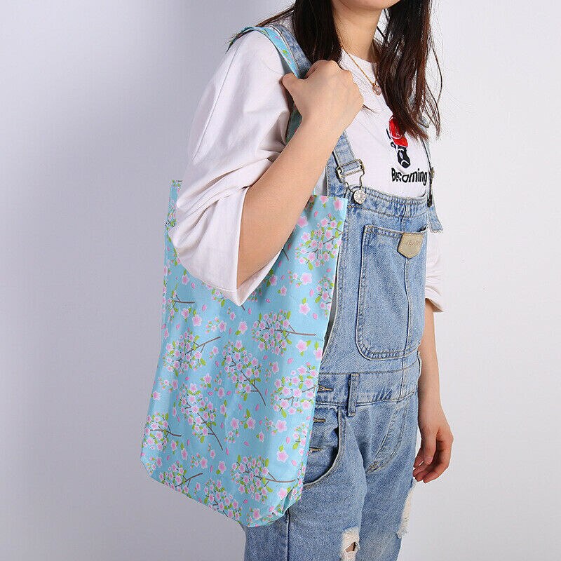 New Fashion Large Foldable Pouch Grocery Shoulder Bag Shopping Bags Folding Bags Reusable