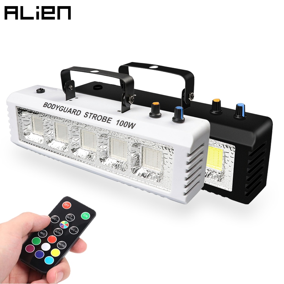 ALIEN RGB White DJ Disco Strobe Lights 40W 60W 80W 100W Remote Control Sound Flash Party Wedding Holiday Stage Lighting Effect