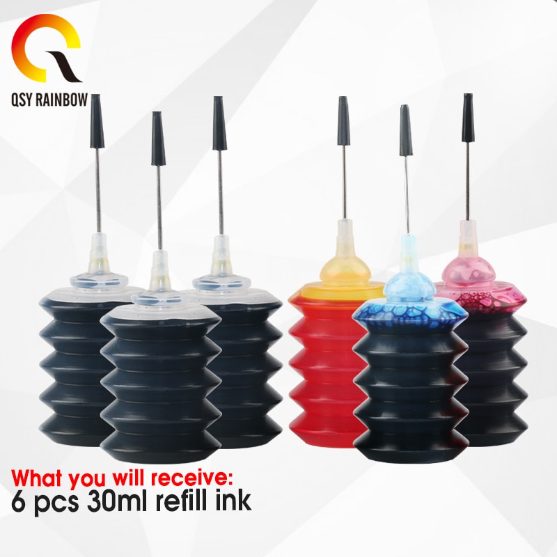 30ML Refill Dye Ink Kit For Epson Canon HP Brother Lexmark DELL Kodak Inkjet Printer Cartridge Printer for hp 302 301 652 21 901