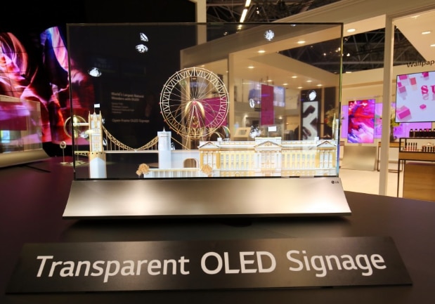 Customize 55'' inch transparent OLED display shopping mall advertising digital signage