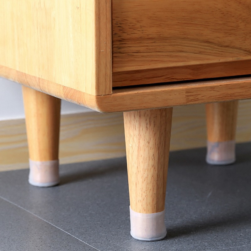 4pcs Table Chair Leg Mat Silicone Non-slip Table Chair Leg Caps Foot Protection Bottom Cover Pads Wood Floor Protectors