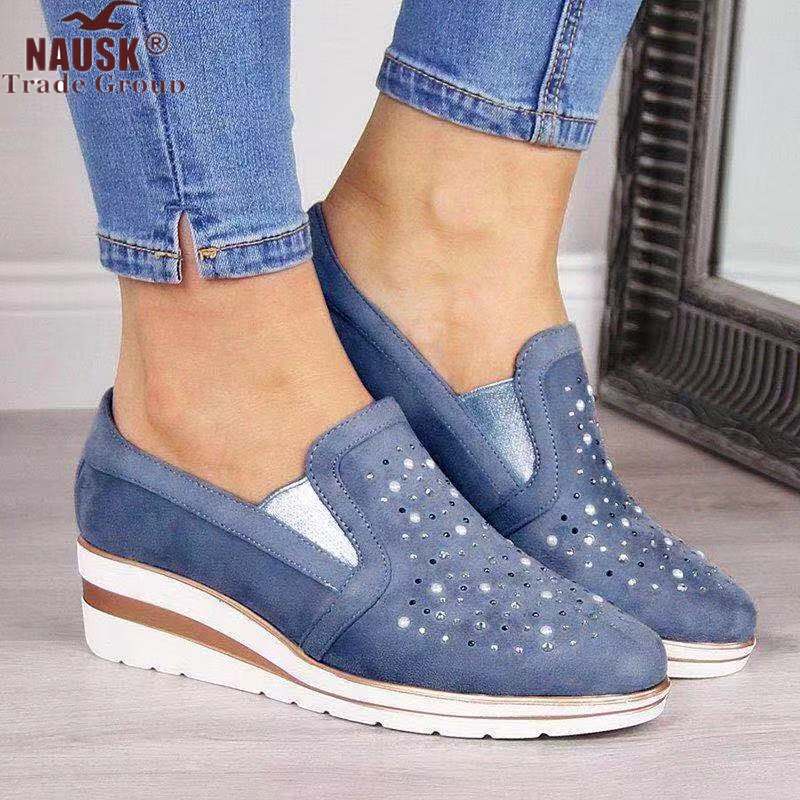 Autumn Women Flat Bling Sneakers Casual Vulcanized Shoes Female Lace Up Ladies Platform Comfort Crystal Loafers Fashion Shoes