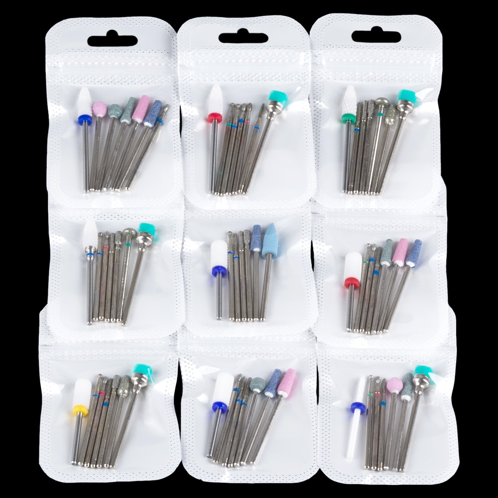 Milling Cutter for Manicure Ceramic Diamond Nail Art Drill Bits Mill Cutters for Removing Nail Gel Polish Manicure Machine Tools