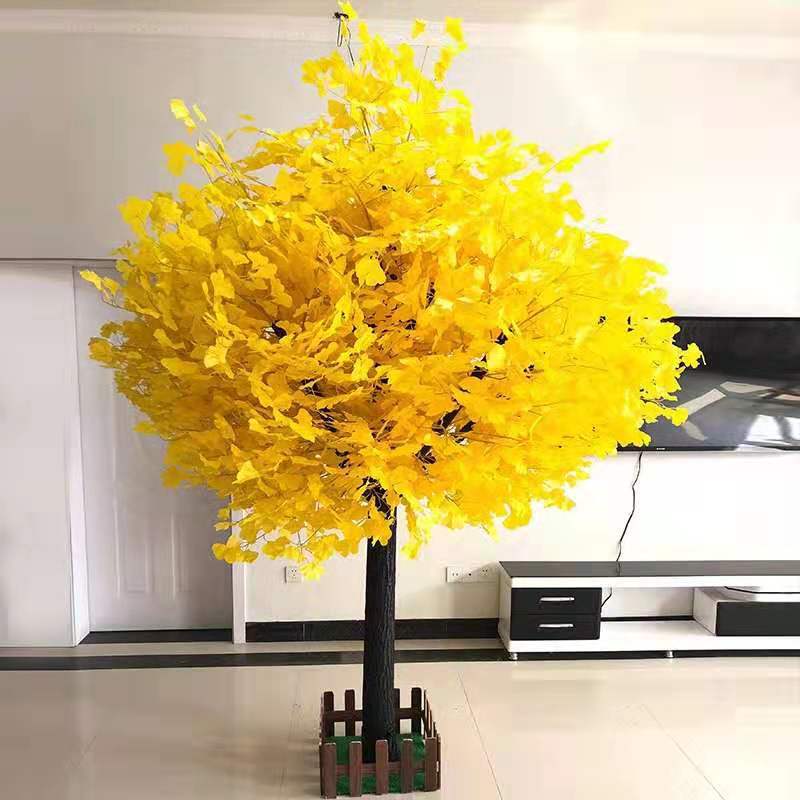 Artificial ginkgo tree fake maidenhair tree Large simulation tree Ginkgo biloba leaf Hotel mall wedding decoration fake tree