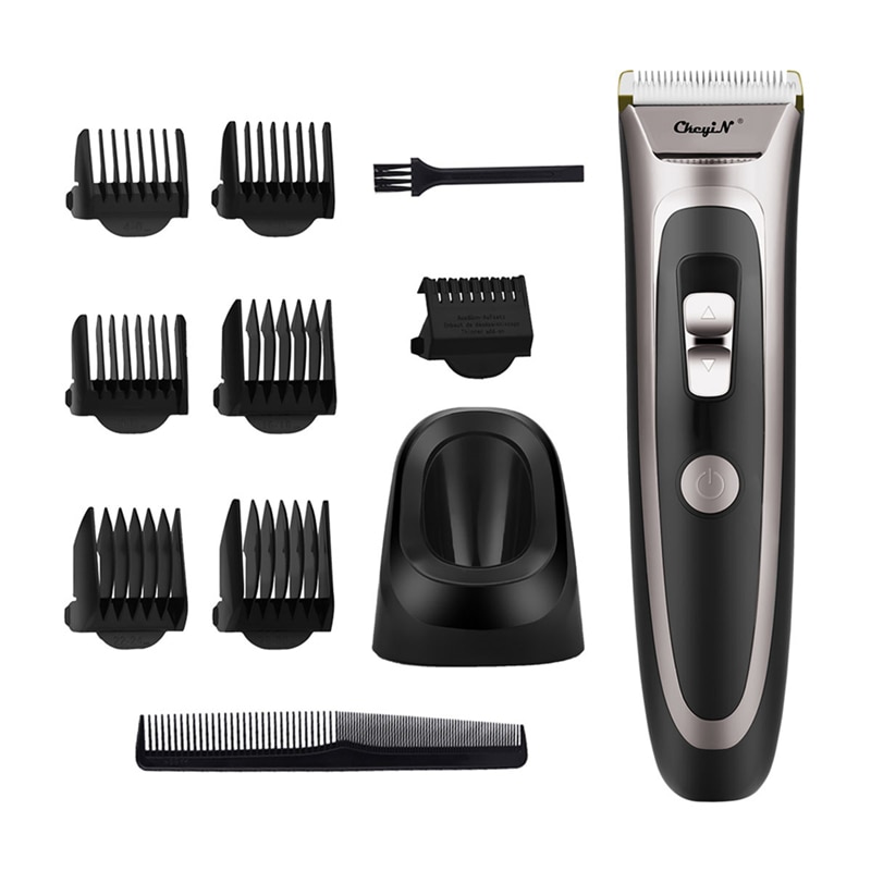 Professional Electric Hair Clipper Cordless Hair Trimmer Quick Charge Barbershop LED Display Hair Cutting Machine 6 Guide Combs