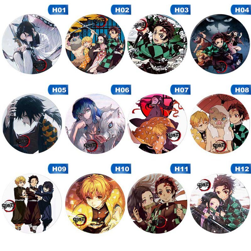 Anime Demon Slayer: Kimetsu No Yaiba Kamado Tanjirou Cosplay Bedge Cartoon Collect Backpacks Bags Badges Button Brooch Pins