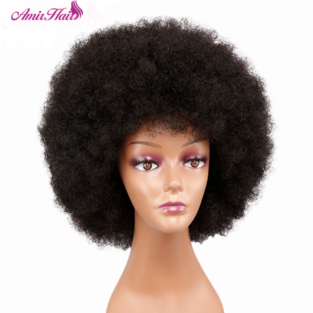 Afro Wig Women Short Fluffy Hair Wigs For Black Women Kinky curly Synthetic Hair For Party Dance Cosplay Wigs with Bangs