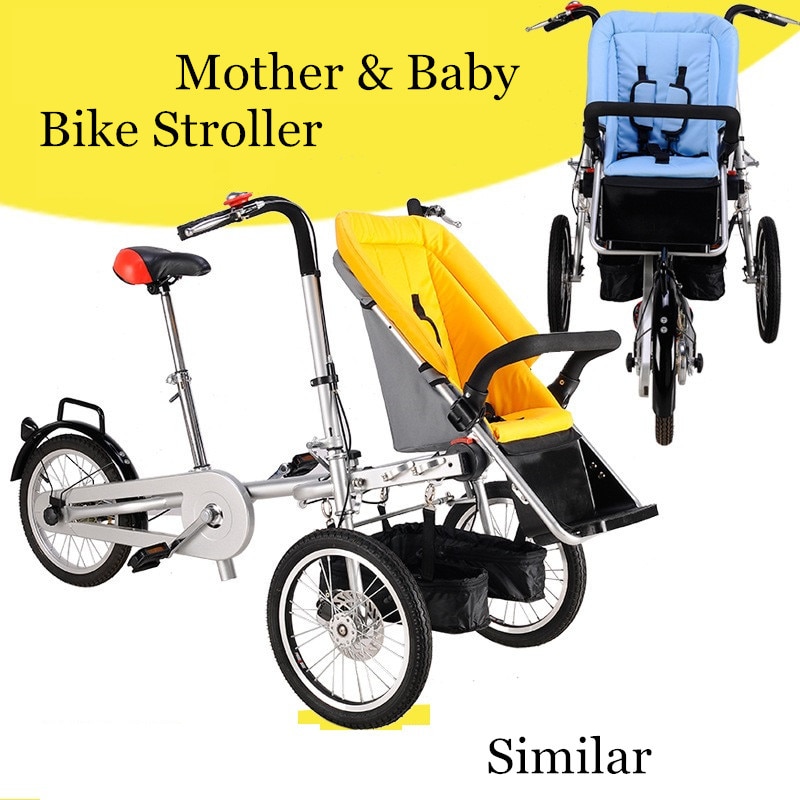 Travel Bike for Kids Baby Stroller Cart Bicycles Mother Ride Bike Stroller Two Children Bicycle Strollers Foldable Baby Trolley