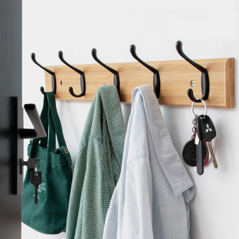 Nordic Fashion Home Decor Coat Hook Double Hooks Hallway Bedroom Door Hat Clothes Rack Hanger Kitchen Toilet Wall Brack Hook