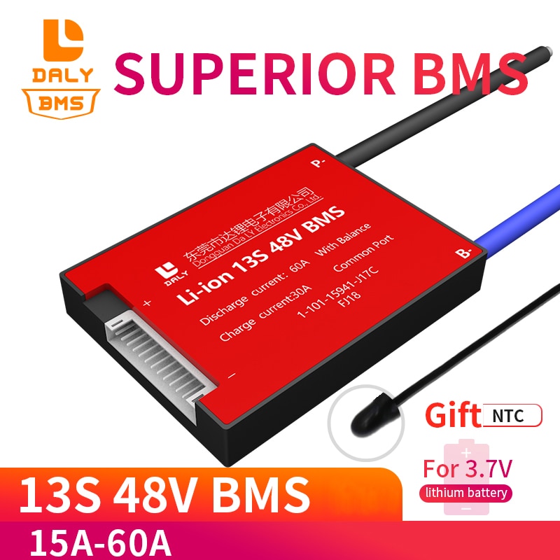 18650 13S BMS 48V 30ah 40ah 50ah 60ah Lithium Polymer Battery 3.7v Cell Pcb Protection Balance Temp Sensor optional for scooter
