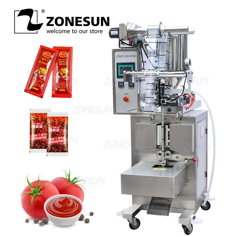 ZONESUN ZS-S100 Automatic Paste Honey Stick Oil Vinegar Water Sealing Quantitative Liquid Packaging Machine Filling Machine
