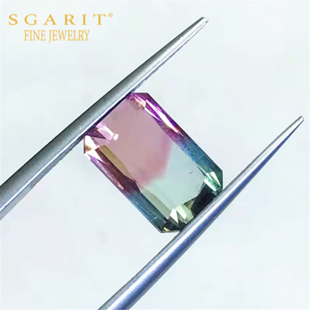 Factory Sell Precious Stone 4.4ct Natural Watermelon Tourmaline Loose Gemstone Jewelry