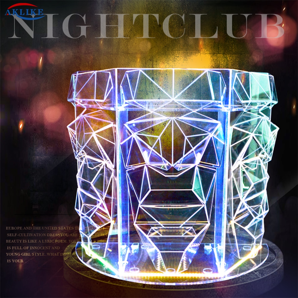 AKLIKE Factory Customized Acrylic DJ Table DJ Table Led Desktop Cool Bar Nightclub DJ Booth Home Dish Equipment Pioneer VJ Equip