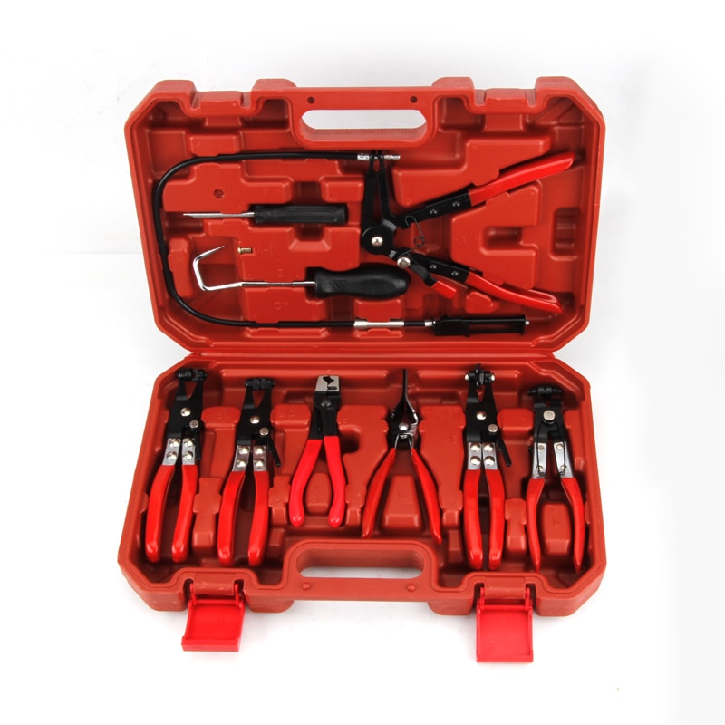 High quality 9Pcs Auto Hose Clamp Ring Plier Set Flexible Wire Cable Bend Type Remover Oil Seal Screwdriver Car Repairing Tools