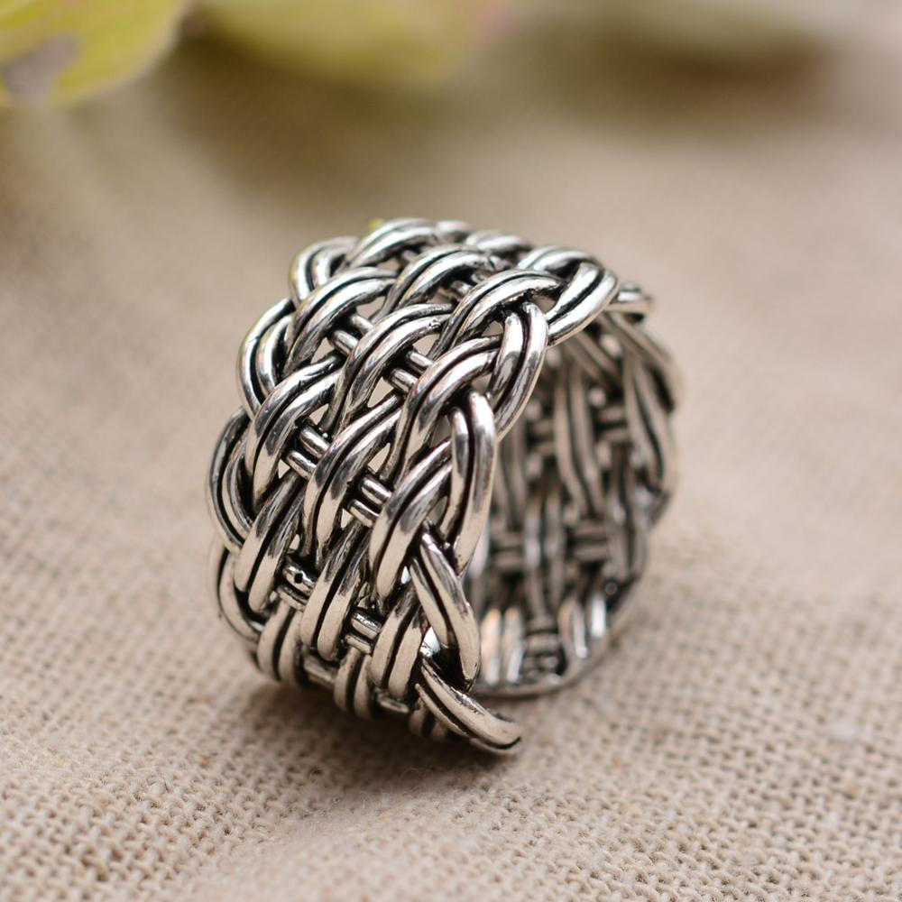New Arrival 100% 925 Sterling Silver Trendy Thai Silver Flower Ladies Finger Rings Jewelry For Women Open Ring Never Fade Gift