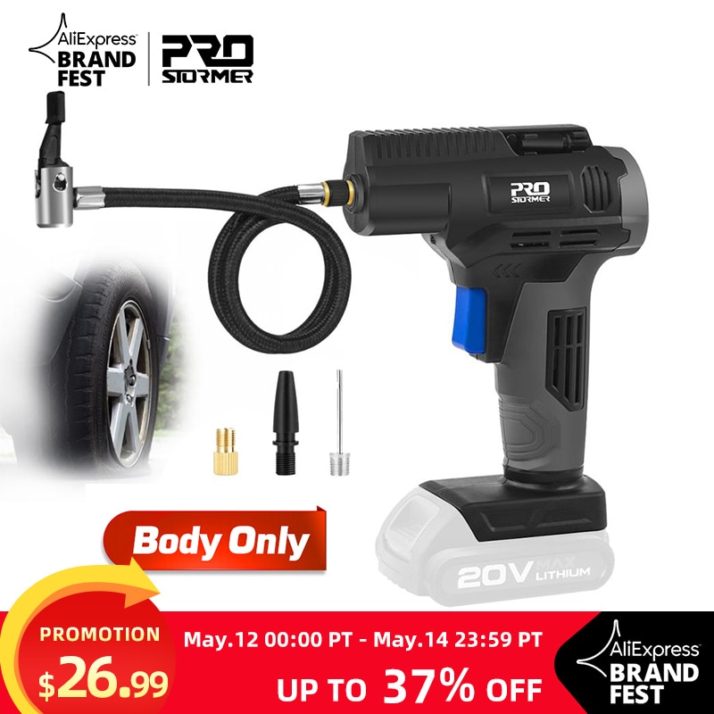20V Air Inflator Portable Car Air Compressor Pump Handled Digital Rechargable Air Compressor Hot Bare Tool By PROSTORMER