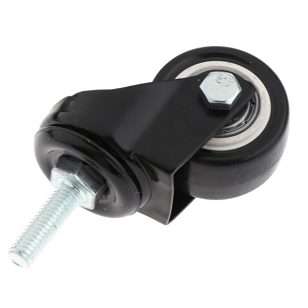 1.5 Inch Black Heavy Duty Swivel Ball Caster Wheels for Furniture, Dolly, Carts with Long Thread Stem
