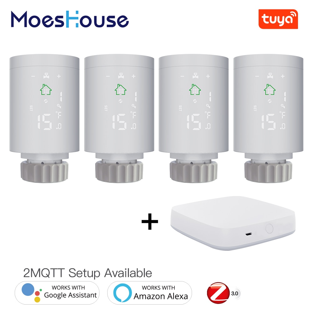 Tuya ZigBee3.0 Smart Radiator Actuator Programmable Thermostatic Radiator Valve Temperature Controller 2MQTT Setup With Alexa