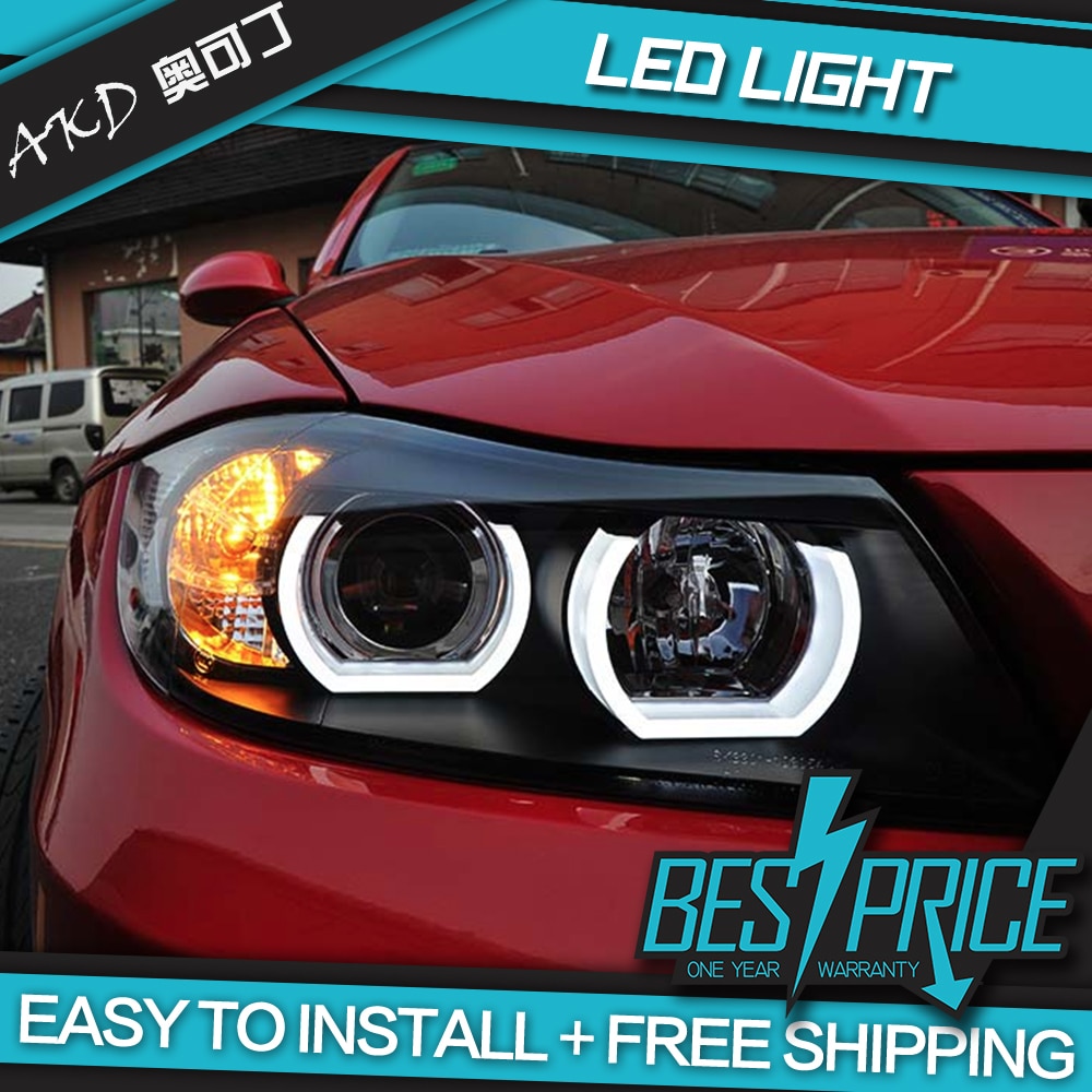 AKD Car Styling for E90 Headlights 2005-2012 320i 318i 323i 325i Headlight DRL Hid Head Lamp Angel Eye Bi Xenon Beam Accessories