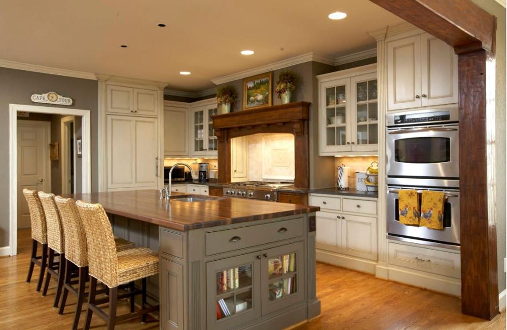 2020 traditional solid wood kitchen furnitures solid timber kitchen cabinets TK238